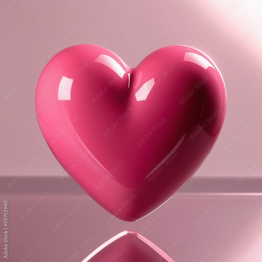 Glossy pink heart isolated on transparent background Glossy pink heart isolated on transparent background