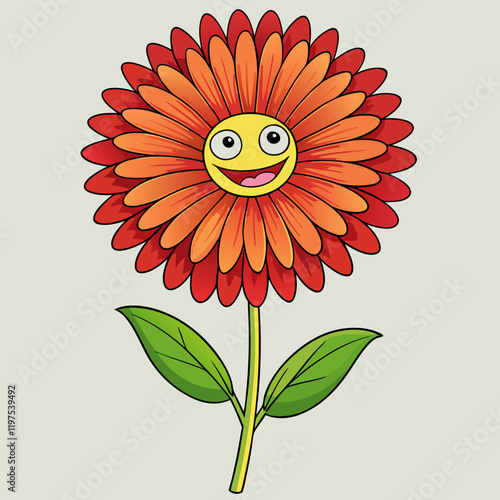 gaillardia  cartoon flower vector