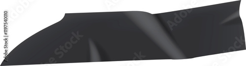 Applying black insulating tape against a bright white background, creating a striking contrast that highlights the dark adhesive material and its functional purpose in repairs and maintenance