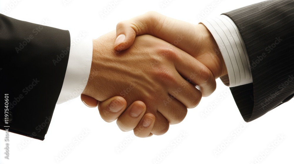 Professional handshake between two business individuals in suit Professional handshake between two business individuals in suit