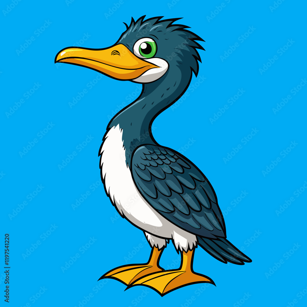 Obraz premium great cormorant cartoon