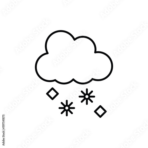 Hail icon Flat fill set collection