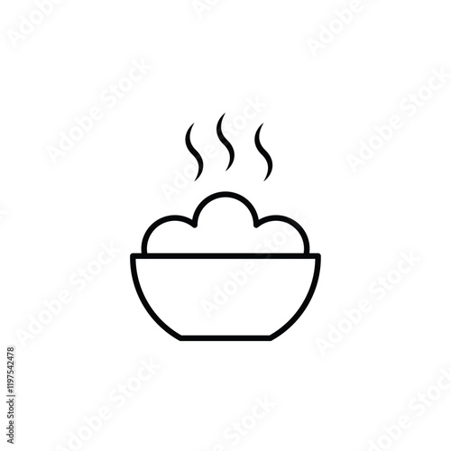 Hot meal icon Flat fill set collection