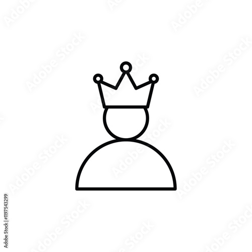 King icon Flat fill set collection