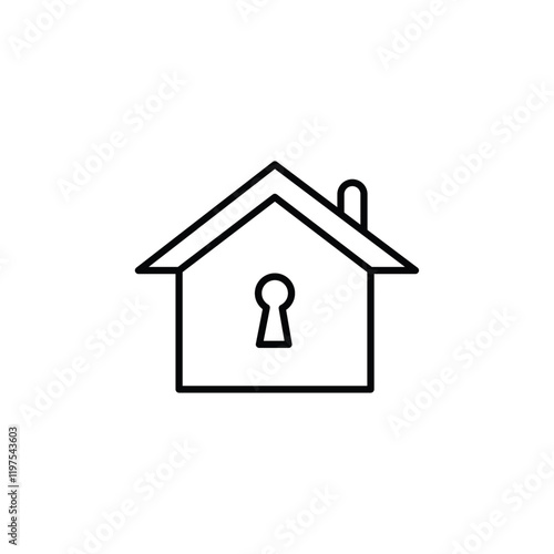 lock home icon Flat fill set collection