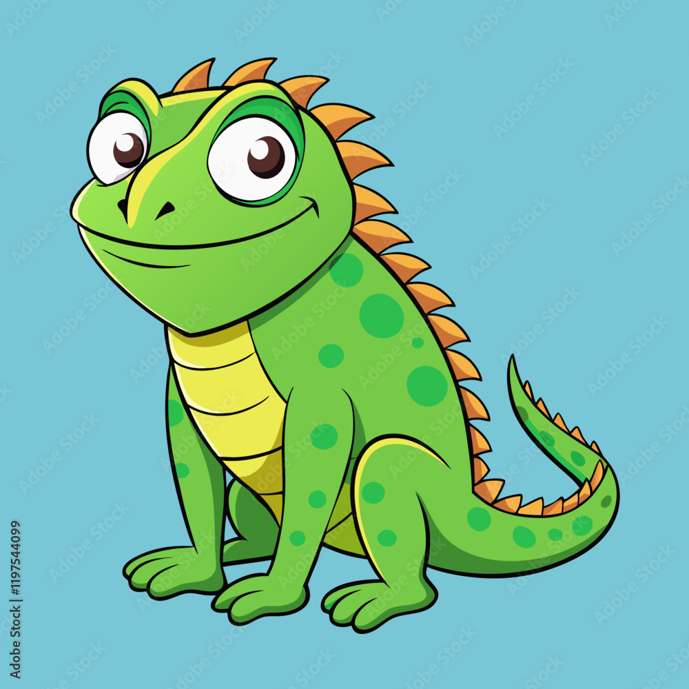 Fototapeta premium iguana cartoon vector