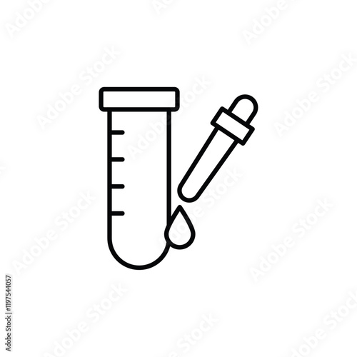 Medical test icon Flat fill set collection