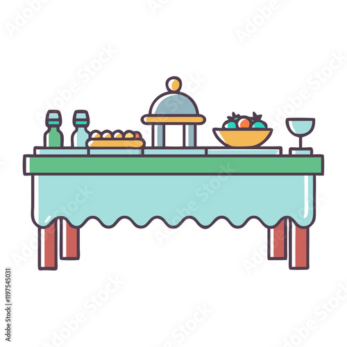 buffet table icon, buffet table vector illustration-simple illustration of buffet table, perfect for buffet table logos and themed design 