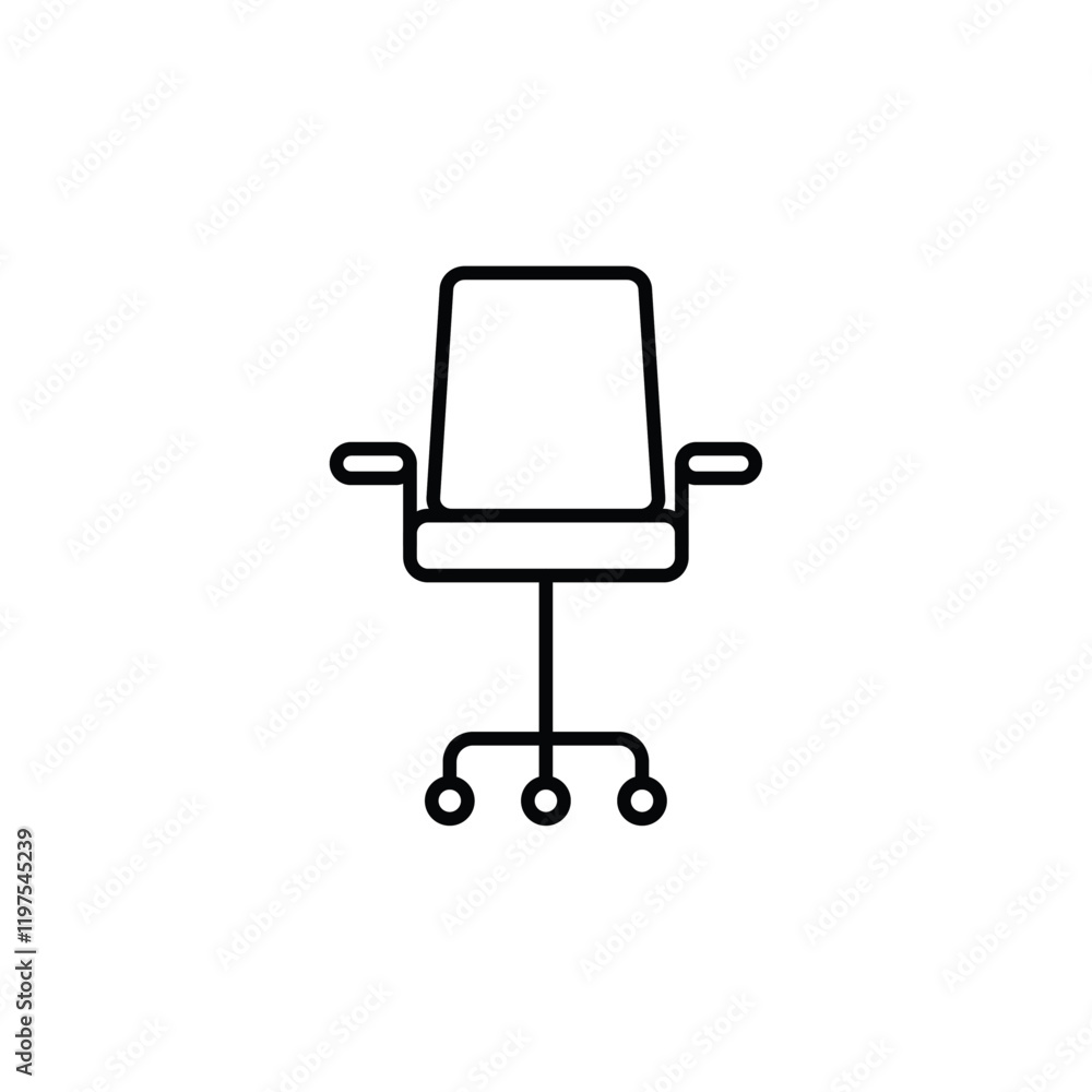 Office chair icon Flat fill set collection Office chair icon Flat fill set collection