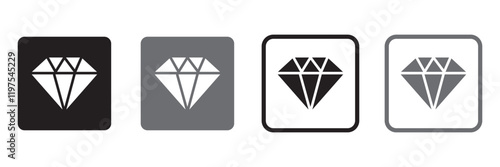 Diamond icon symbol set simple design