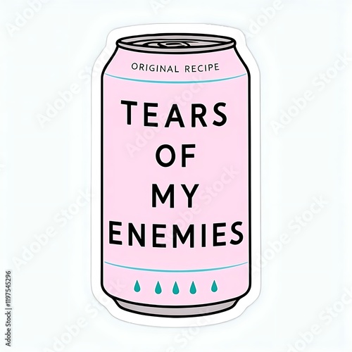 Tears of My Enemies Cartoon Design Sticker