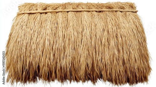 Natural Thatched Roof Material in Warm Beige Color and Texture