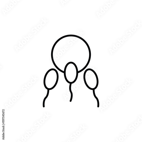 ovule being fertilized by sperm icon Flat fill set collection