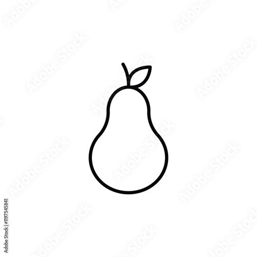 Pear icon Flat fill set collection