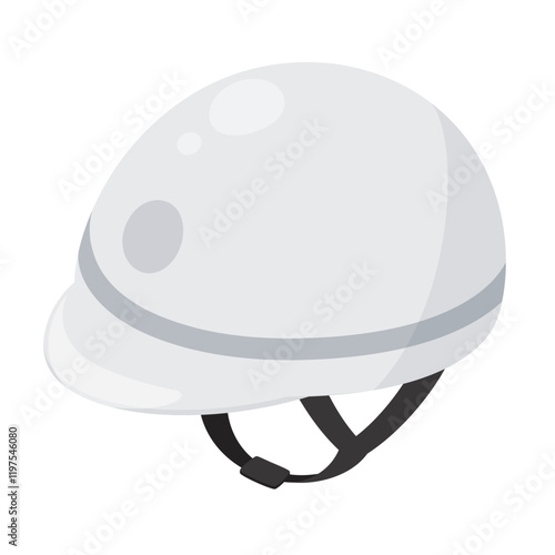 小学校の通学に使う白いヘルメットのイラスト