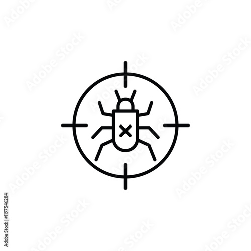 Pest control icon Flat fill set collection
