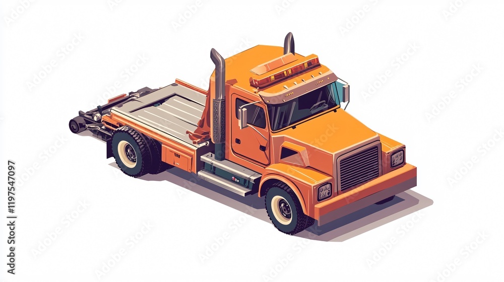 Naklejka premium Professional Isometric Car Towing Truck Service Vehicle Transport Illustration