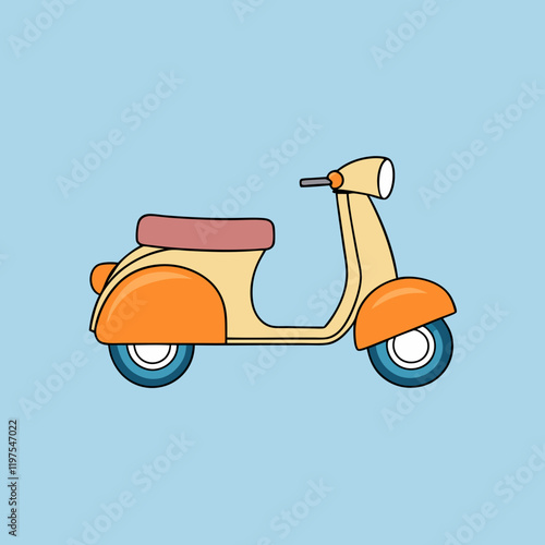 vintage scooter vector illustration