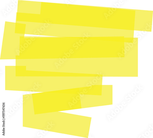 Overlapping yellow highlighter strokes create an engaging abstract composition against a clean white background, offering versatile options for various design projects