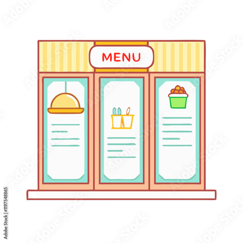 restaurant window with menu icon, restaurant window with menu vector illustration-simple illustration of restaurant window with menu, perfect for restaurant window with menu logos and themed design 