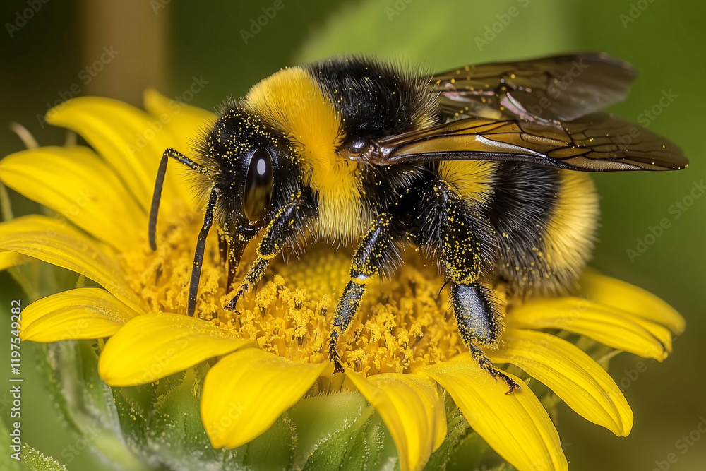 Close-Up Shots of Honey Bees and Bumblebees Pollinating Vibrant Flowers Close-Up Shots of Honey Bees and Bumblebees Pollinating Vibrant Flowers