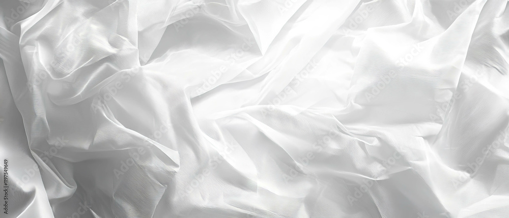 Obraz premium Subtle distortion overlay of transparent plastic film on soft white texture