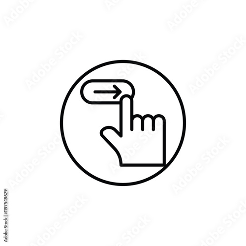 Swipe right icon Flat fill set collection