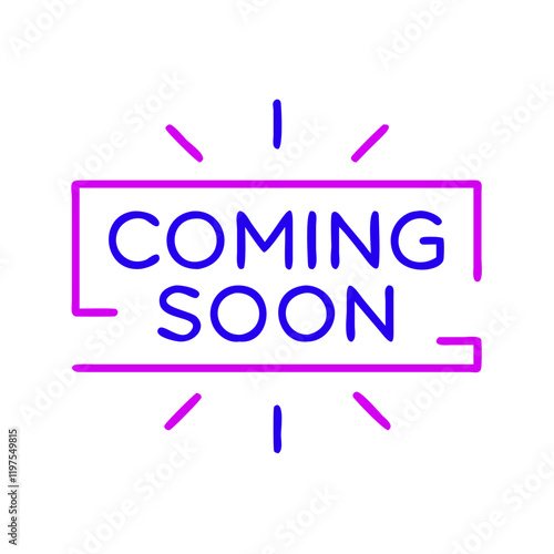 "Coming Soon" text in modern neon style design