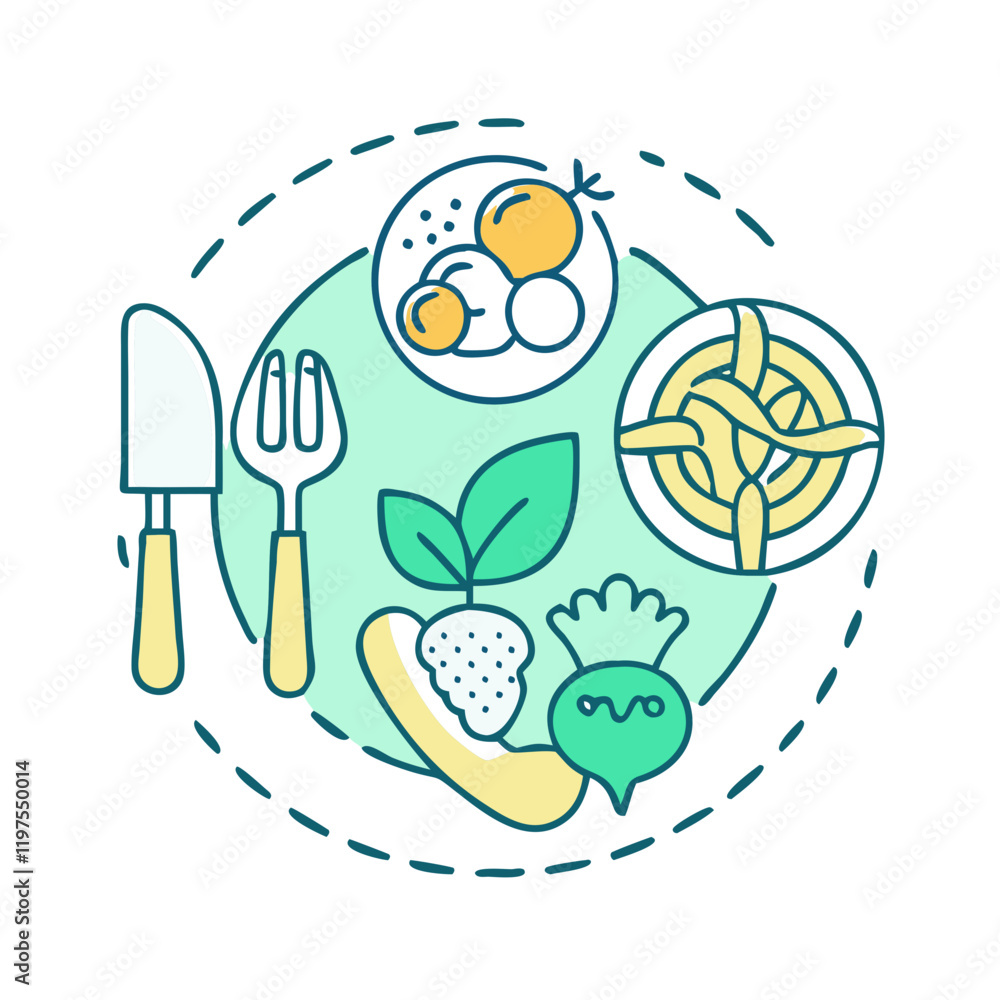 Fototapeta premium vegan meal icon, vegan meal vector illustration-simple illustration of vegan meal, perfect for vegan meal logos and themed design 