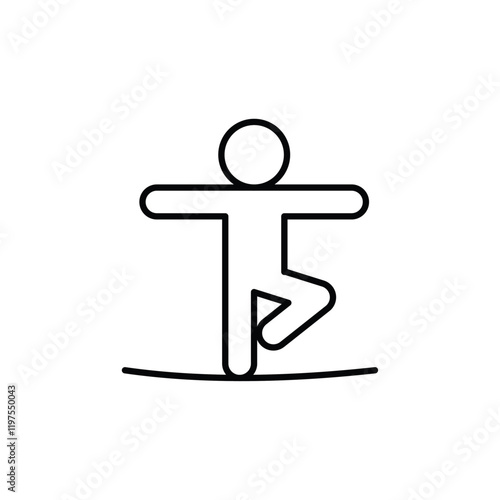 Tightrope walker icon Flat fill set collection