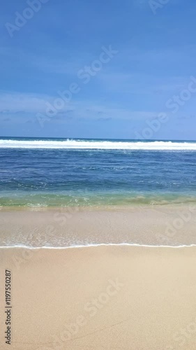 Ocean waves beach summer sky postcard