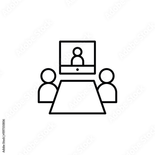 Video conference icon Flat fill set collection