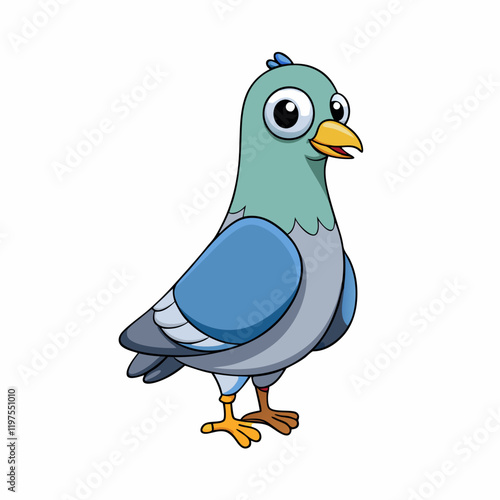 vector illustration of a cartoon pigeon 