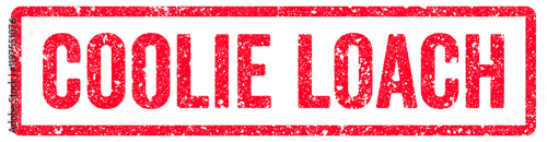 Coolie Loach Stamp Transparent Seal, Red Grunge Coolie Loach Word Rubber Stamp Seal