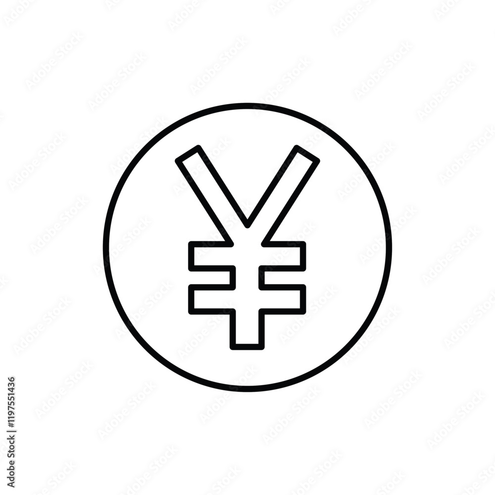 Yen sign icon Flat fill set collection Yen sign icon Flat fill set collection