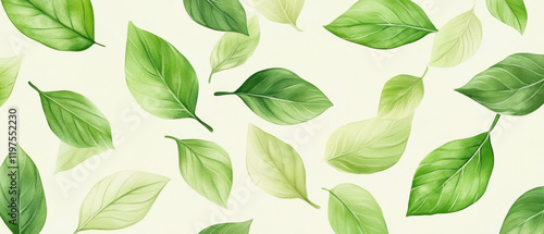 Fresh green leaf pattern with subtle details for natural aesthetic appeal