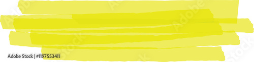 Several overlapping strokes of a bright yellow marker create a visually striking highlighted area, perfect for adding emphasis or drawing attention to specific content