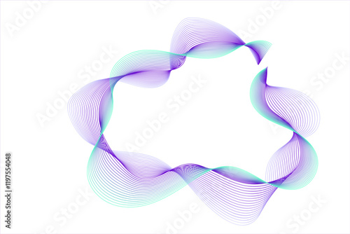Design elements Wave of many purple lines circle ring Abstract vertical wavy stripes on white background