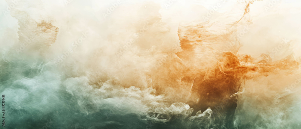 Mystical double exposure of smoke and nebula creating an ethereal cosmic atmosphere Mystical double exposure of smoke and nebula creating an ethereal cosmic atmosphere