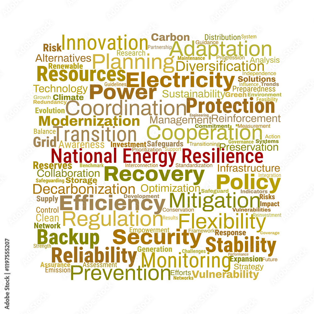 Fototapeta premium National Energy Resilience Word Cloud