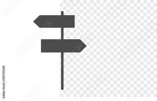 blank signpost isolated on white