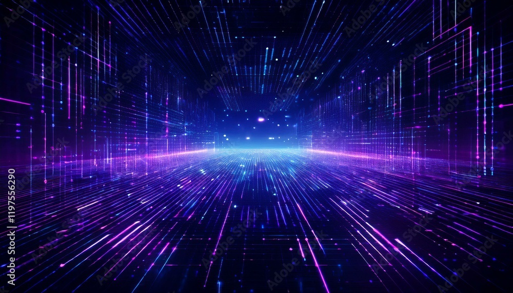 a vibrant, abstract image with glowing purple and blue lines. The lines seem to shoot out from the center of the image, giving the effect of a digital highway or a futuristic cityscape. a vibrant, abstract image with glowing purple and blue lines. The lines seem to shoot out from the center of the image, giving the effect of a digital highway or a futuristic cityscape.