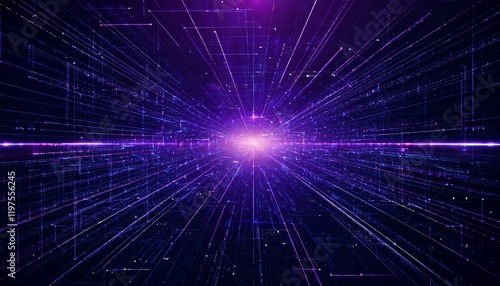 Wallpaper Mural a mesmerizing abstract backdrop with glowing lines radiating from the center, creating a sense of speed and dynamism. The background has a deep purple hue, adding a sense of mystery and intrigue Torontodigital.ca