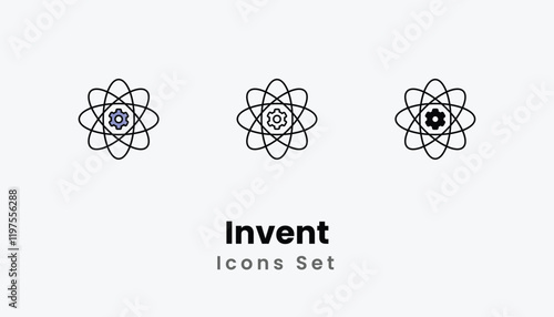 Invent Icons thin line and glyph vector icon stock illustration