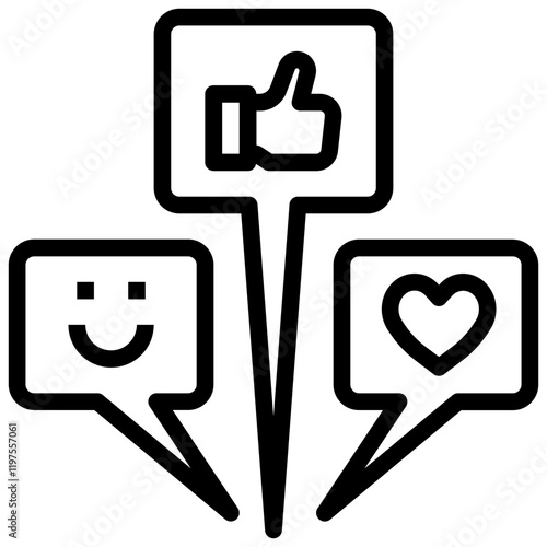 social media outline style icon