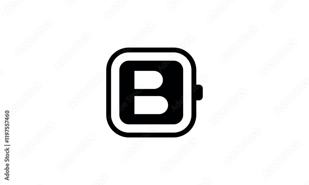 a graphic image themed B smart watch, white background. vector graphic base. a graphic image themed B smart watch, white background. vector graphic base.