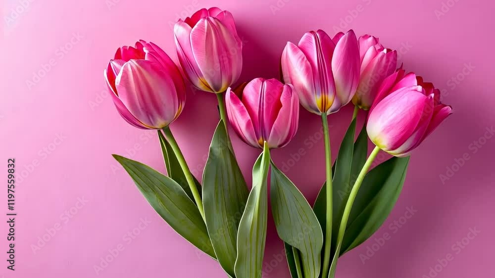 Pink tulips on pastel background symbolizing love and appreciation for international women's day march 8 and mother's day celebration Pink tulips on pastel background symbolizing love and appreciation for international women's day march 8 and mother's day celebration