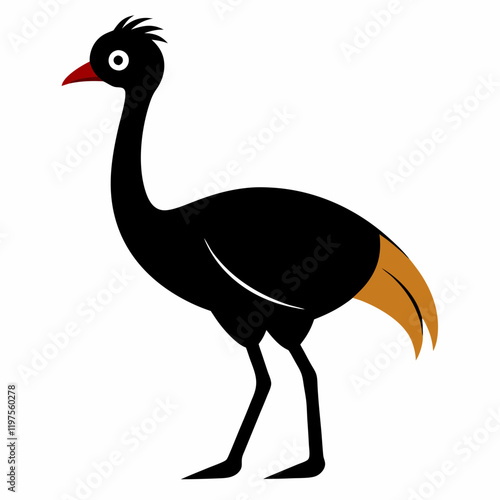 vector illustration of cartoon emu