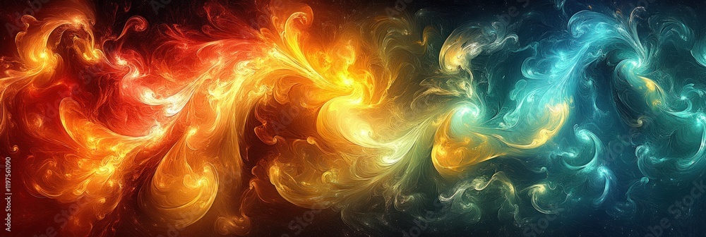 Abstract fiery and icy swirls, clashing colors. Abstract fiery and icy swirls, clashing colors.