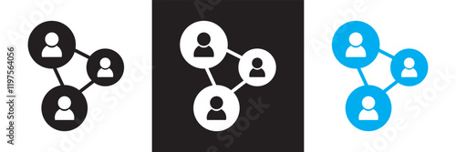 Connect people  icon representing connectivity and unity. Vector emblem featuring interlinked circular shapes . symbolizes teamwork, collaboration, union, cooperation. vector illustration. EPS 10 